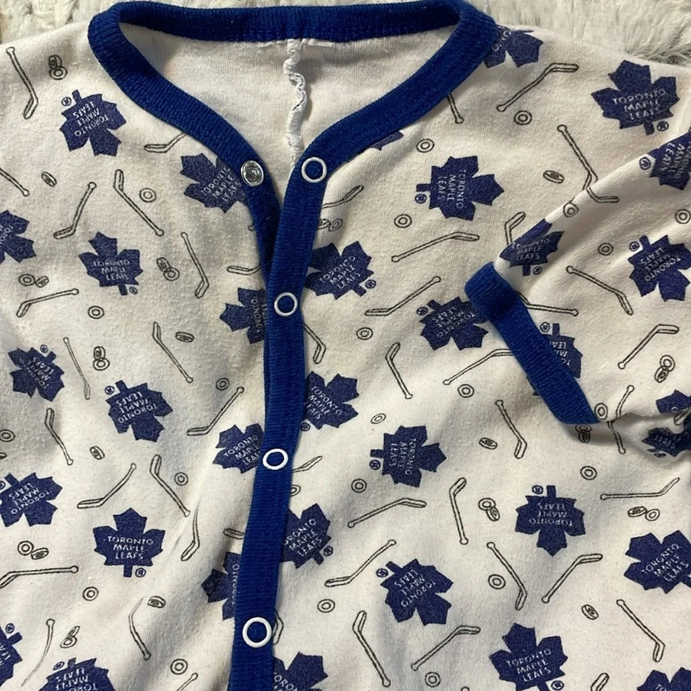 2 for1 Onesie Boys 3-6M Jumper Tan striped monkey blue hockey Toronto Snap front